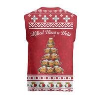 Cute Maltese Imqaret Pastry Christmas Knitted V-Neck Vest Christmas Joy in Malta - Wonder Print Shop