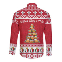 Cute Maltese Imqaret Pastry Christmas Long Sleeve Button Shirt Christmas Joy in Malta - Wonder Print Shop