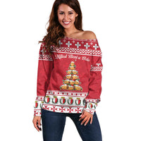 Cute Maltese Imqaret Pastry Christmas Off Shoulder Sweater Christmas Joy in Malta - Wonder Print Shop