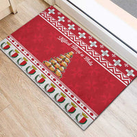 Cute Maltese Imqaret Pastry Christmas Rubber Doormat Christmas Joy in Malta - Wonder Print Shop