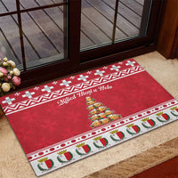 Cute Maltese Imqaret Pastry Christmas Rubber Doormat Christmas Joy in Malta - Wonder Print Shop