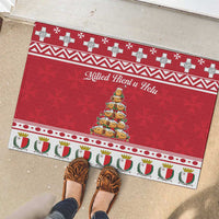 Cute Maltese Imqaret Pastry Christmas Rubber Doormat Christmas Joy in Malta - Wonder Print Shop