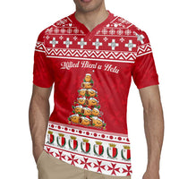 Cute Maltese Imqaret Pastry Christmas Rugby Jersey Christmas Joy in Malta - Wonder Print Shop