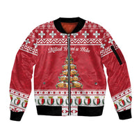 Cute Maltese Imqaret Pastry Christmas Sleeve Zip Bomber Jacket Christmas Joy in Malta - Wonder Print Shop
