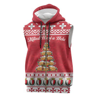 Cute Maltese Imqaret Pastry Christmas Sleeveless Zip Hoodie Christmas Joy in Malta - Wonder Print Shop