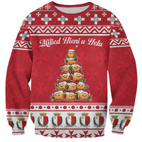 Cute Maltese Imqaret Pastry Christmas Sweatshirt Christmas Joy in Malta - Wonder Print Shop