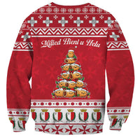 Cute Maltese Imqaret Pastry Christmas Sweatshirt Christmas Joy in Malta - Wonder Print Shop