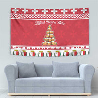 Cute Maltese Imqaret Pastry Christmas Tapestry Christmas Joy in Malta - Wonder Print Shop