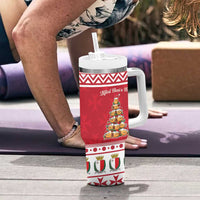 Cute Maltese Imqaret Pastry Christmas Tumbler With Handle Christmas Joy in Malta - Wonder Print Shop