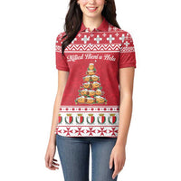 Cute Maltese Imqaret Pastry Christmas Women Polo Shirt Christmas Joy in Malta - Wonder Print Shop