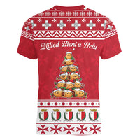 Cute Maltese Imqaret Pastry Christmas Women V-Neck T-Shirt Christmas Joy in Malta - Wonder Print Shop