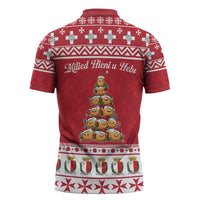 Cute Maltese Imqaret Pastry Christmas Zipper Polo Shirt Christmas Joy in Malta - Wonder Print Shop
