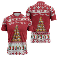 Cute Maltese Imqaret Pastry Christmas Zipper Polo Shirt Christmas Joy in Malta - Wonder Print Shop