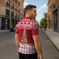 Cute Maltese Imqaret Pastry Christmas Zipper Polo Shirt Christmas Joy in Malta - Wonder Print Shop