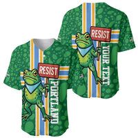 Personalized Resist Portland Frog Baseball Jersey Frog Activist Protest City - Wonder Print Shop