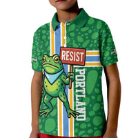 Personalized Resist Portland Frog Kid Polo Shirt Frog Activist Protest City - Wonder Print Shop