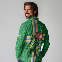 Personalized Resist Portland Frog Long Sleeve Polo Shirt Frog Activist Protest City - Wonder Print Shop