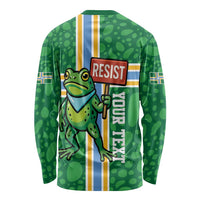 Personalized Resist Portland Frog Long Sleeve Shirt Frog Activist Protest City - Wonder Print Shop