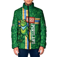Personalized Resist Portland Frog Padded Jacket Frog Activist Protest City - Wonder Print Shop