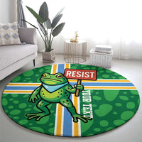 Personalized Resist Portland Frog Round Carpet Frog Activist Protest City - Wonder Print Shop