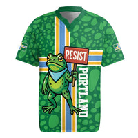 Personalized Resist Portland Frog Rugby Jersey Frog Activist Protest City - Wonder Print Shop