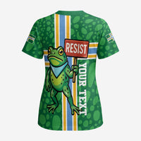 Personalized Resist Portland Frog Scrub Top Frog Activist Protest City - Wonder Print Shop