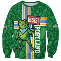 Personalized Resist Portland Frog Sweatshirt Frog Activist Protest City - Wonder Print Shop