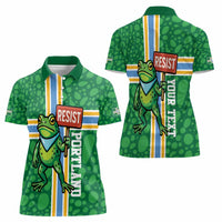 Personalized Resist Portland Frog Women Polo Shirt Frog Activist Protest City - Wonder Print Shop