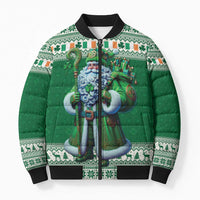 Ireland Christmas Bomber Puffer Jacket Irish Santa Claus - Wonder Print Shop