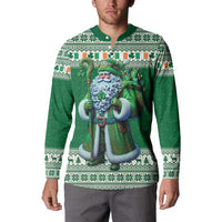 Ireland Christmas Button Sweatshirt Irish Santa Claus - Wonder Print Shop