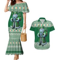 Ireland Christmas Couples Matching Mermaid Dress and Hawaiian Shirt Irish Santa Claus - Wonder Print Shop