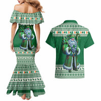 Ireland Christmas Couples Matching Mermaid Dress and Hawaiian Shirt Irish Santa Claus - Wonder Print Shop
