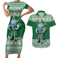 Ireland Christmas Couples Matching Short Sleeve Bodycon Dress and Hawaiian Shirt Irish Santa Claus - Wonder Print Shop