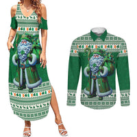 Ireland Christmas Couples Matching Summer Maxi Dress and Long Sleeve Button Shirt Irish Santa Claus - Wonder Print Shop