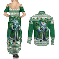 Ireland Christmas Couples Matching Summer Maxi Dress and Long Sleeve Button Shirt Irish Santa Claus - Wonder Print Shop