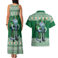 Ireland Christmas Couples Matching Tank Maxi Dress and Hawaiian Shirt Irish Santa Claus - Wonder Print Shop