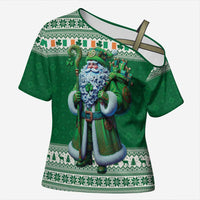 Ireland Christmas Cross Shoulder Shirt Irish Santa Claus - Wonder Print Shop