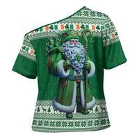 Ireland Christmas Cross Shoulder Shirt Irish Santa Claus - Wonder Print Shop
