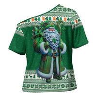 Ireland Christmas Cross Shoulder Shirt Irish Santa Claus - Wonder Print Shop