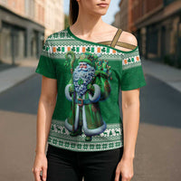 Ireland Christmas Cross Shoulder Shirt Irish Santa Claus - Wonder Print Shop