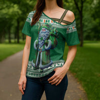 Ireland Christmas Cross Shoulder Shirt Irish Santa Claus - Wonder Print Shop
