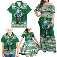 Ireland Christmas Family Matching Off Shoulder Maxi Dress and Hawaiian Shirt Irish Santa Claus - Wonder Print Shop