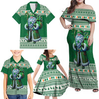 Ireland Christmas Family Matching Off Shoulder Maxi Dress and Hawaiian Shirt Irish Santa Claus - Wonder Print Shop