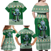 Ireland Christmas Family Matching Off Shoulder Maxi Dress and Hawaiian Shirt Irish Santa Claus - Wonder Print Shop