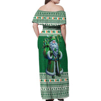 Ireland Christmas Family Matching Off Shoulder Maxi Dress and Hawaiian Shirt Irish Santa Claus - Wonder Print Shop