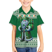 Ireland Christmas Family Matching Off Shoulder Maxi Dress and Hawaiian Shirt Irish Santa Claus - Wonder Print Shop