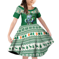 Ireland Christmas Family Matching Off Shoulder Short Dress and Hawaiian Shirt Irish Santa Claus - Wonder Print Shop