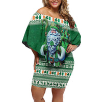 Ireland Christmas Family Matching Off Shoulder Short Dress and Hawaiian Shirt Irish Santa Claus - Wonder Print Shop