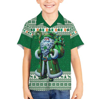 Ireland Christmas Family Matching Off Shoulder Short Dress and Hawaiian Shirt Irish Santa Claus - Wonder Print Shop
