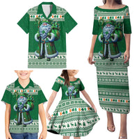 Ireland Christmas Family Matching Puletasi and Hawaiian Shirt Irish Santa Claus - Wonder Print Shop